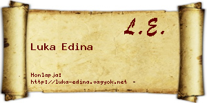 Luka Edina névjegykártya